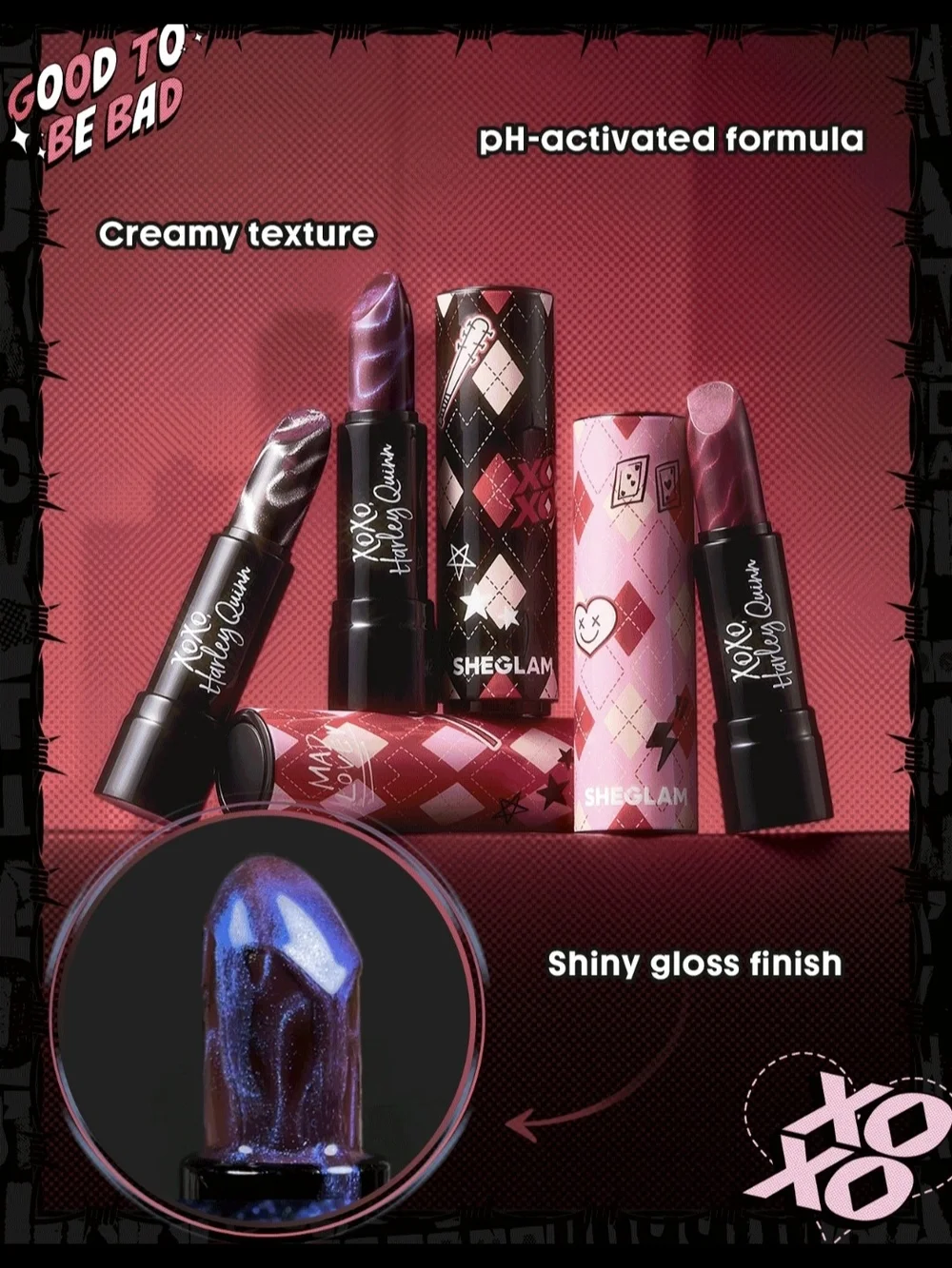 Harley Quinn Arkham Shimmer Lipstick - Deep Pink